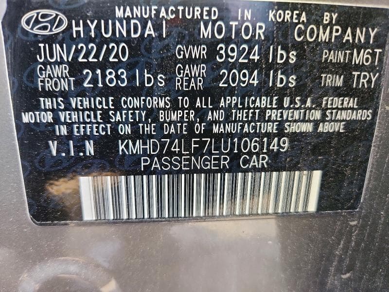 2020 HYUNDAI ELANTRA SE 12