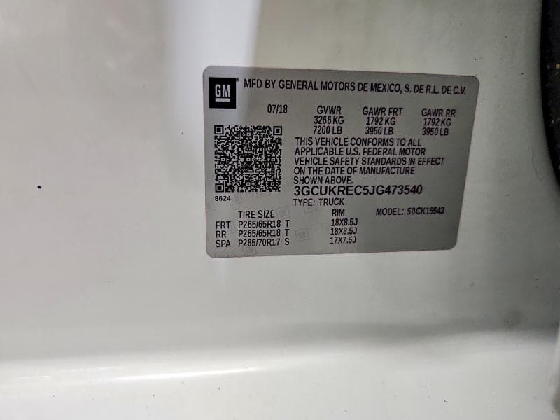 2018 CHEVROLET SILVERADO K1500 LT 12