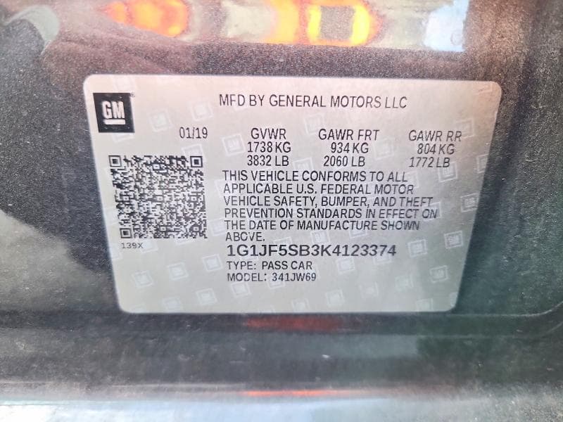 2019 CHEVROLET SONIC PREMIER 12
