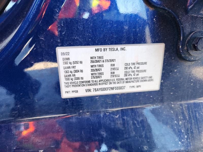2022 TESLA MODEL Y 12