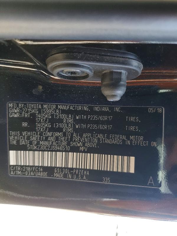 2018 TOYOTA SIENNA LE 14