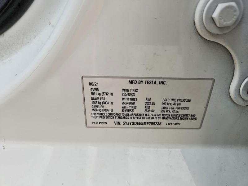 2021 TESLA MODEL Y 13