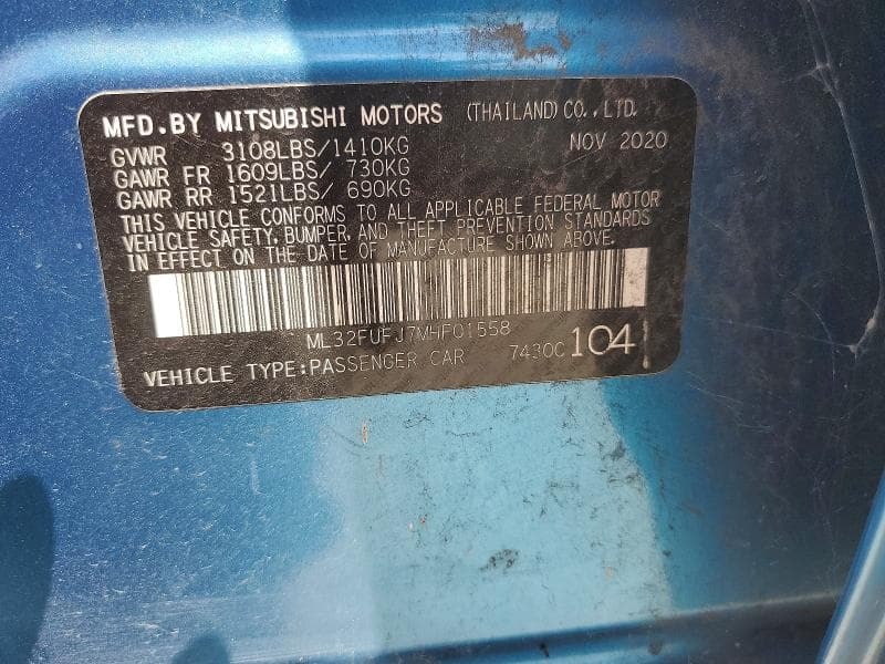 2021 MITSUBISHI MIRAGE G4 ES 13