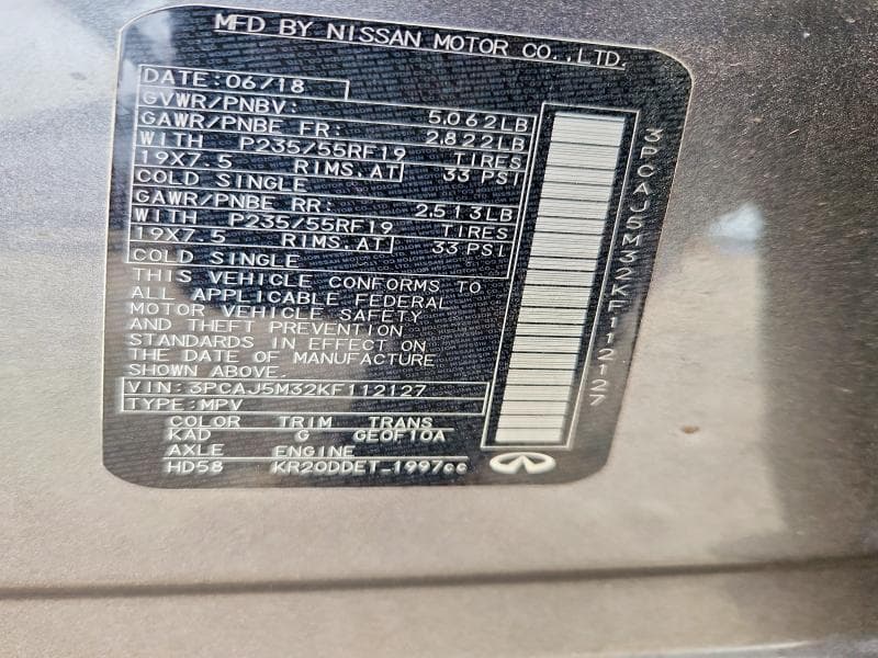 2019 INFINITI QX50 ESSENTIAL 14