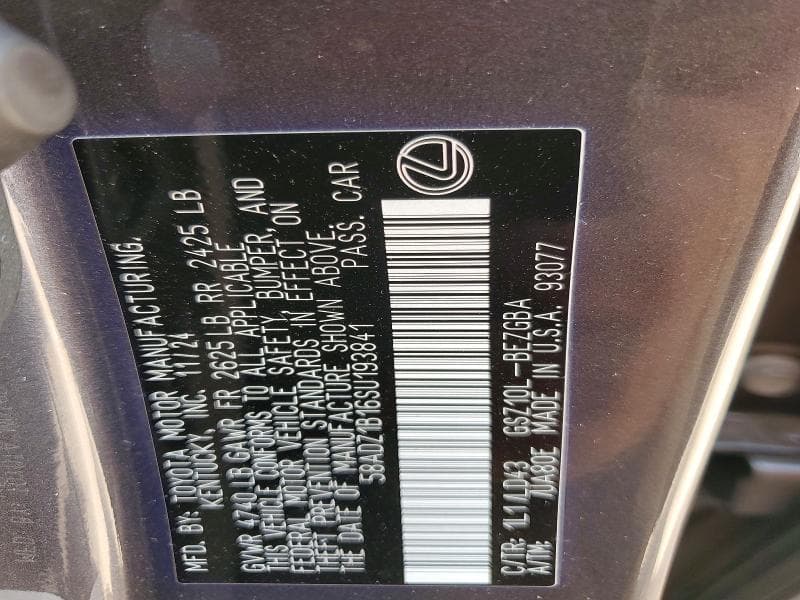 2025 LEXUS ES 350 BASE 12
