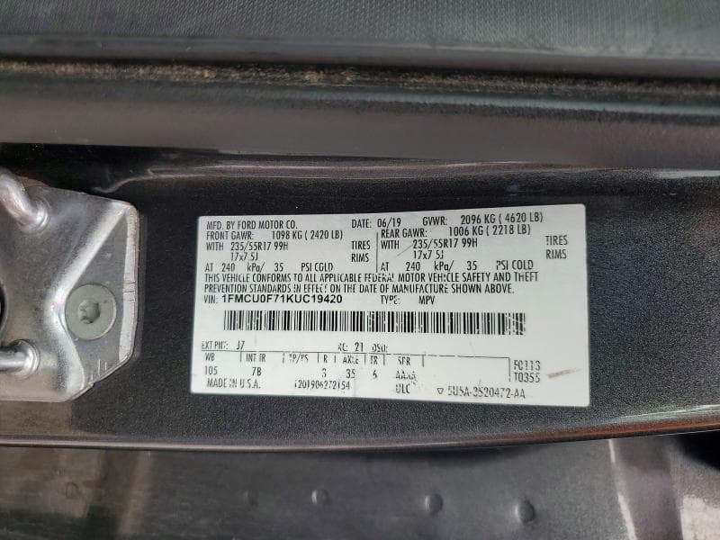 2019 FORD ESCAPE S 13