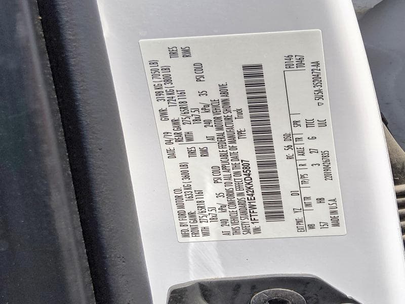 2019 FORD F150 SUPERCREW 12