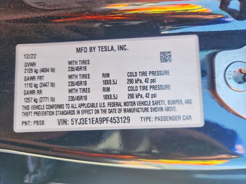 2023 TESLA MODEL 3 12