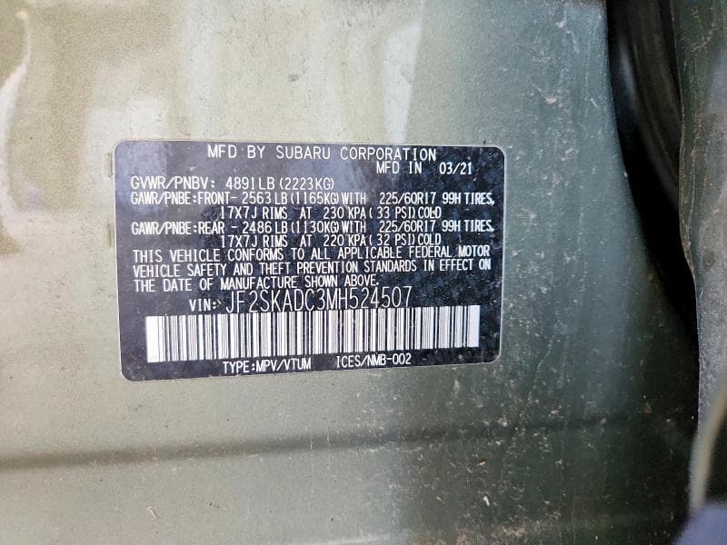 2021 SUBARU FORESTER 13