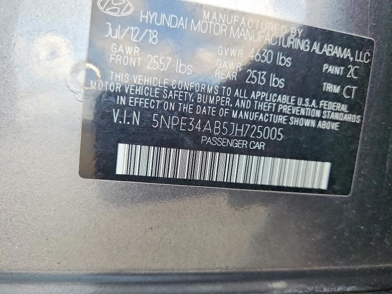 2018 HYUNDAI SONATA LIMITED 2.0T+ 12