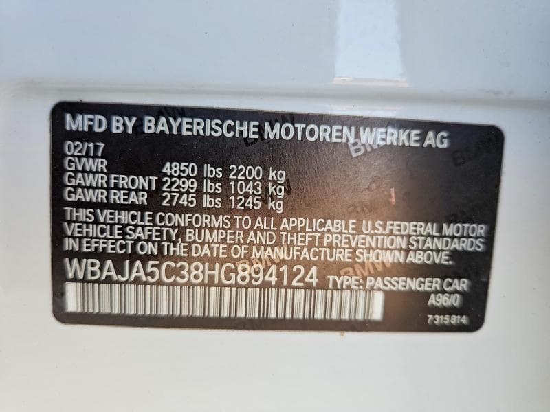 2017 BMW 530 I 13