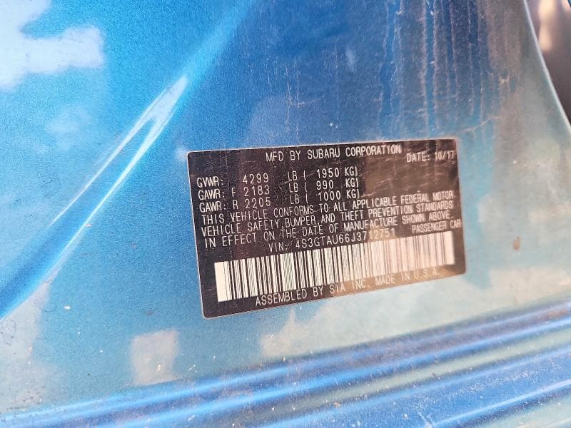 2018 SUBARU IMPREZA LIMITED 13
