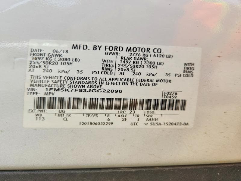 2018 FORD EXPLORER LIMITED 13