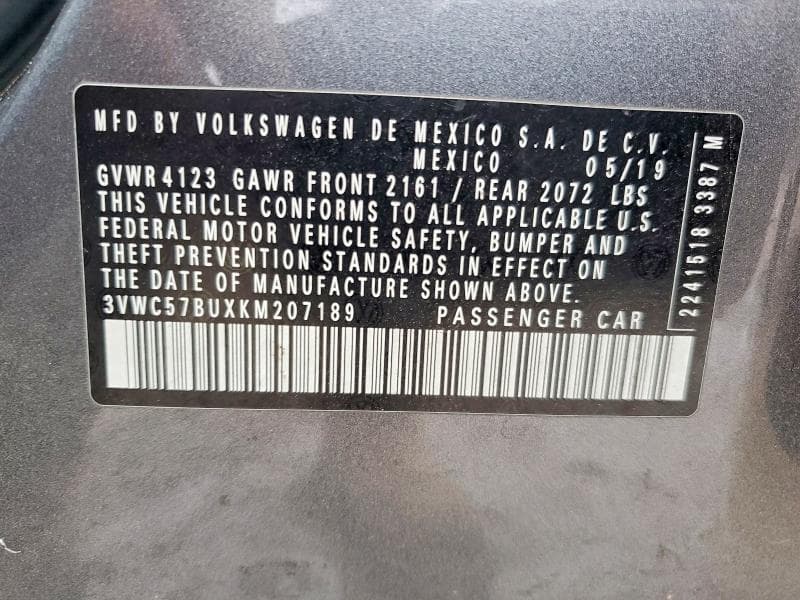 2019 VOLKSWAGEN JETTA S 12