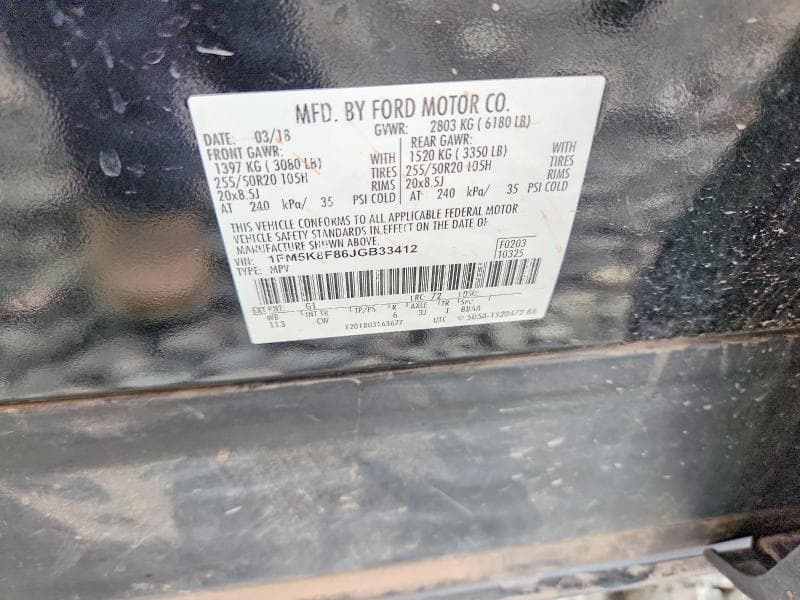 2018 FORD EXPLORER LIMITED 13