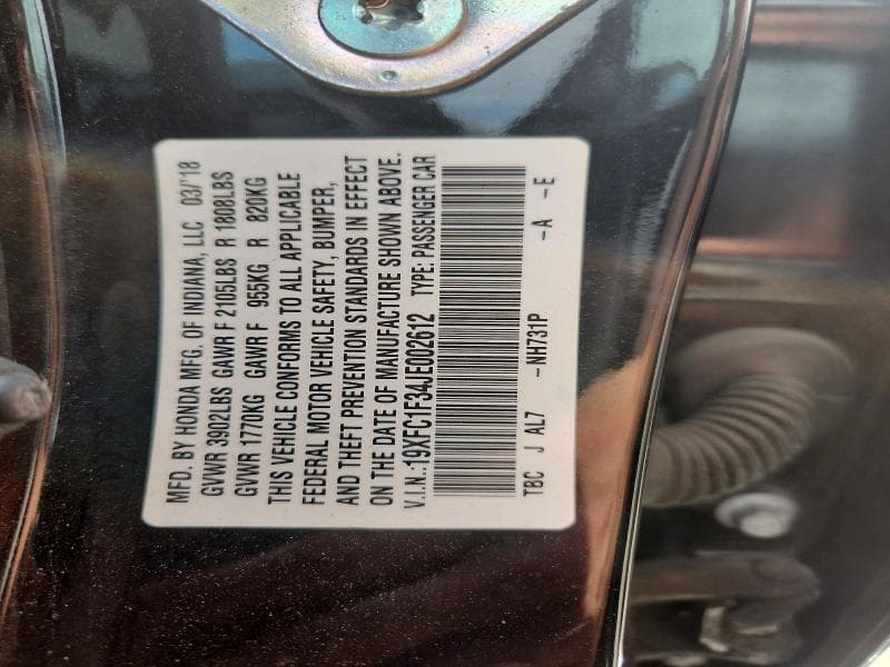 2018 HONDA CIVIC EX 13