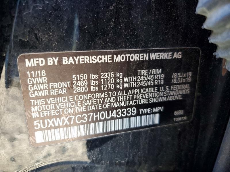2017 BMW X3 XDRIVE35I 13