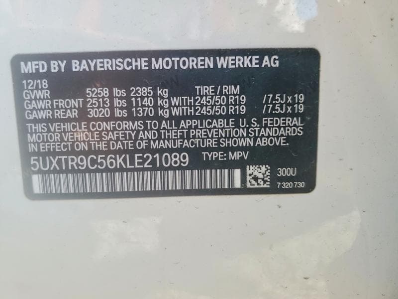 2019 BMW X3 XDRIVE30I 13