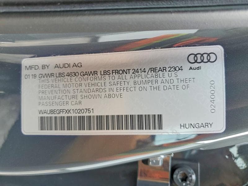 2019 AUDI A3 PREMIUM 12