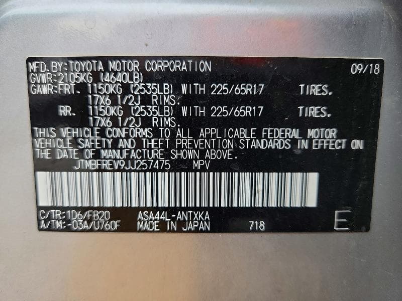 2018 TOYOTA RAV4 LE 13
