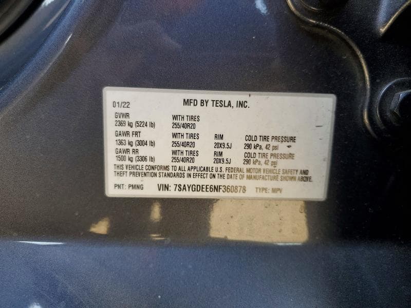 2022 TESLA MODEL Y 12