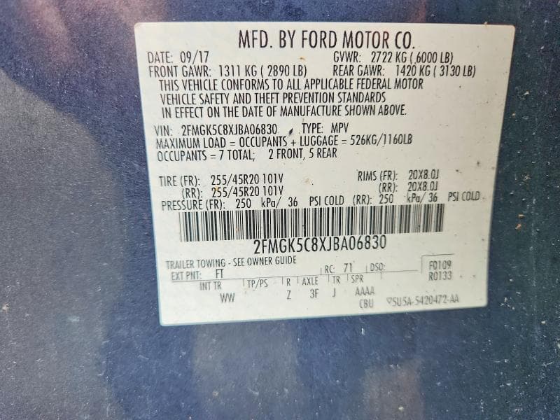 2018 FORD FLEX SEL 13