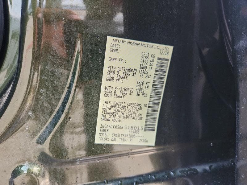 2019 NISSAN TITAN PLATINUM RESERVE 13