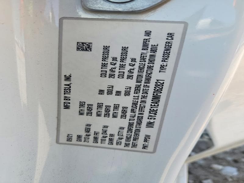 2021 TESLA MODEL 3 12