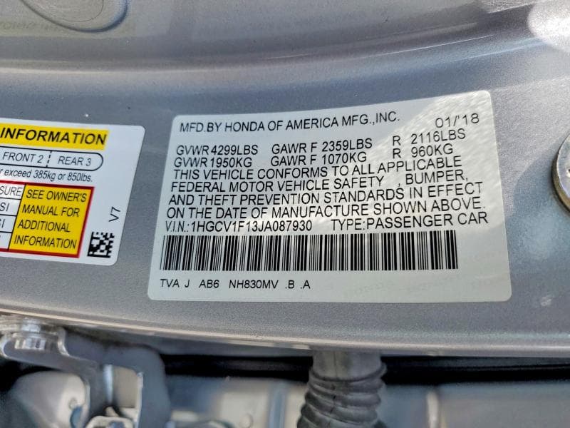 2018 HONDA ACCORD LX 12