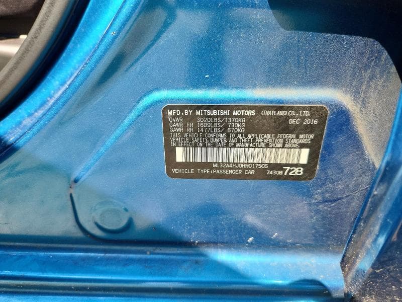 2017 MITSUBISHI MIRAGE SE 13