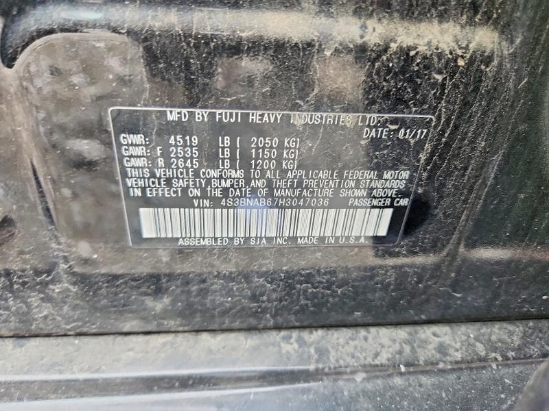 2017 SUBARU LEGACY 2.5I 13