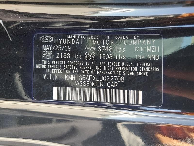 2020 HYUNDAI VELOSTER 2.0L 12