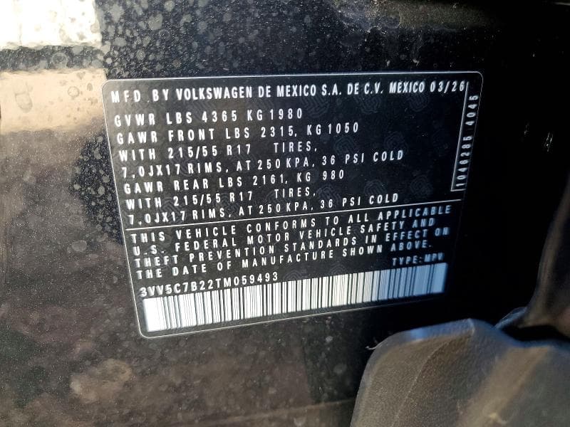 2026 VOLKSWAGEN TAOS S 13