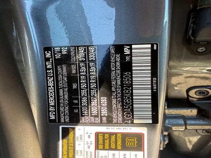 2019 MERCEDES-BENZ GLE 400 4MATIC 400 4MATIC 12