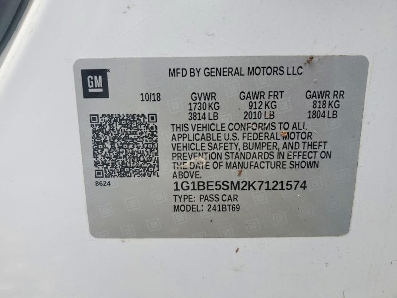 2019 CHEVROLET CRUZE LT 12