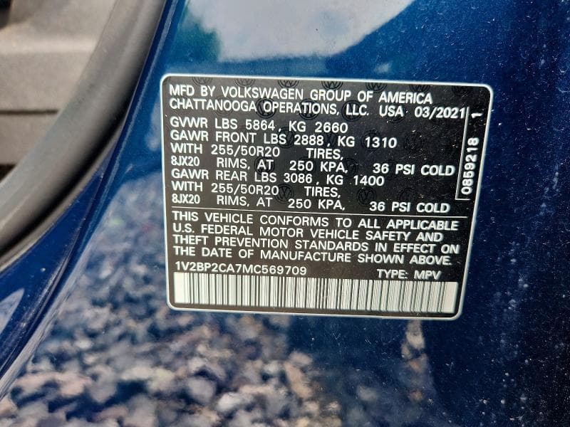 2021 VOLKSWAGEN ATLAS SEL 13