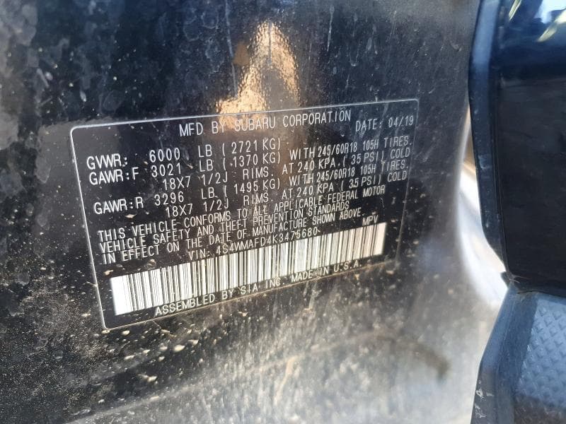 2019 SUBARU ASCENT PREMIUM 13