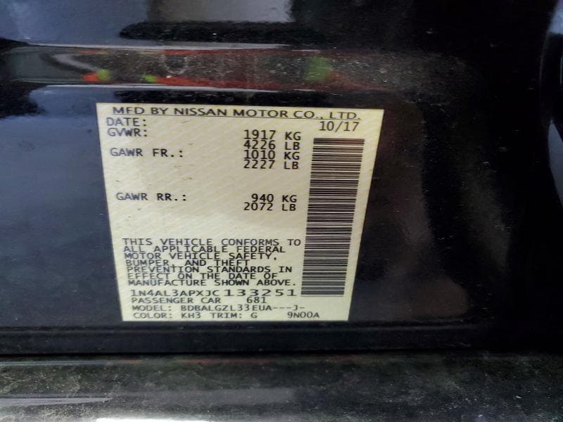 2018 NISSAN ALTIMA 2.5 S 12