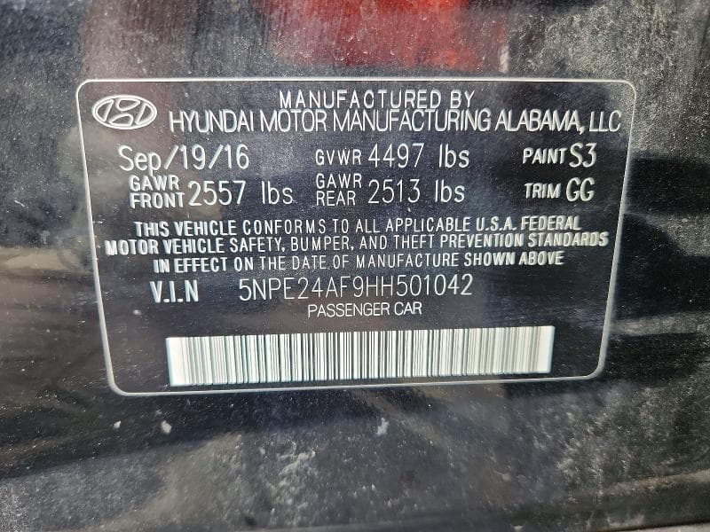 2017 HYUNDAI SONATA SE 12