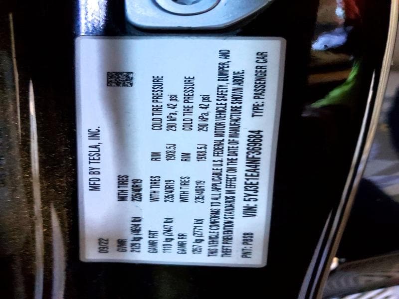 2022 TESLA MODEL 3 12
