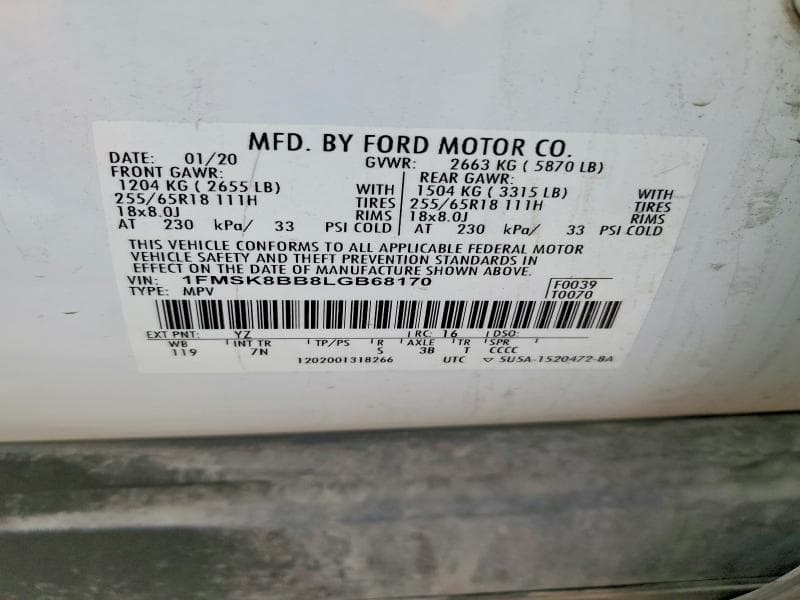2020 FORD EXPLORER 13
