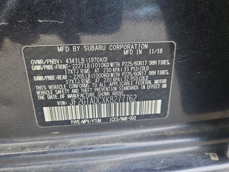 2019 SUBARU CROSSTREK PREMIUM 13