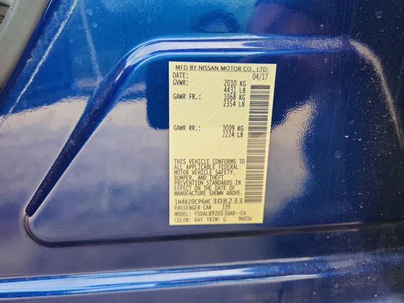 2017 NISSAN LEAF S 12