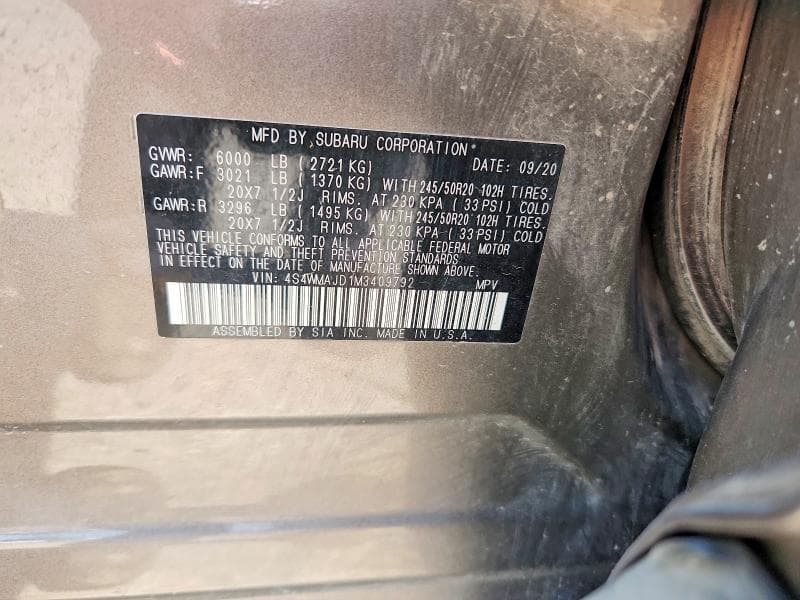2021 SUBARU ASCENT LIMITED 14