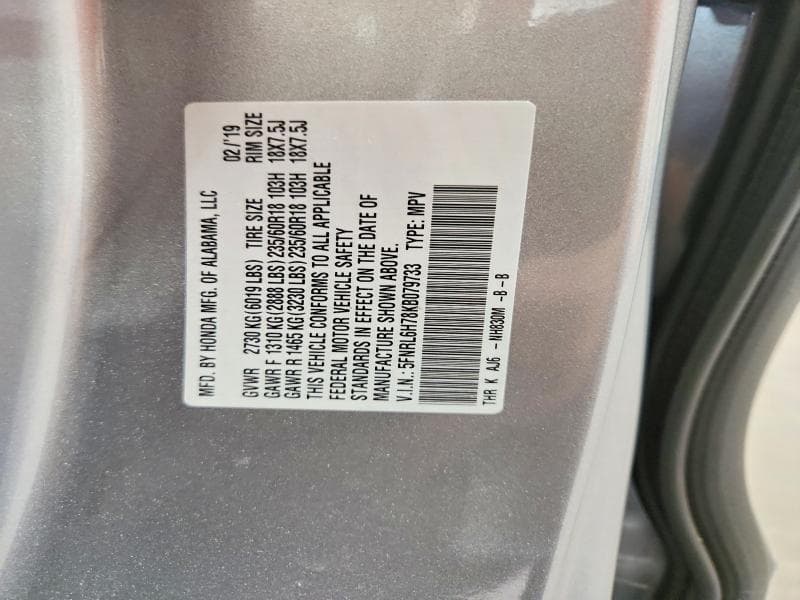 2019 HONDA ODYSSEY EXL 13