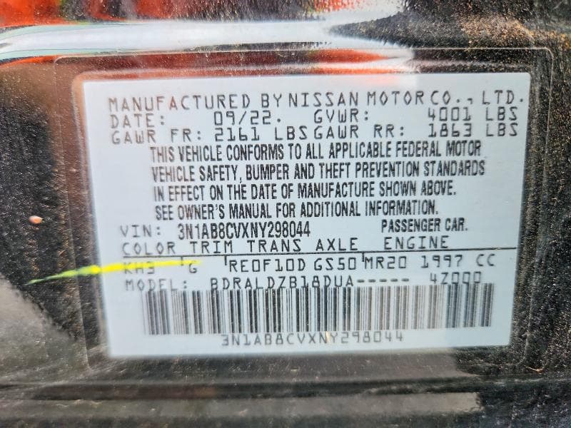2022 NISSAN SENTRA SV 12