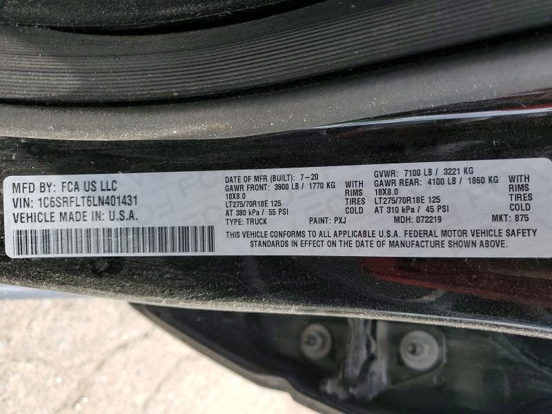 2020 RAM 1500 REBEL 12