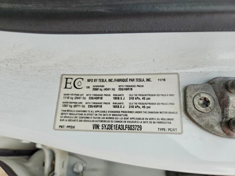 2020 TESLA MODEL 3 12