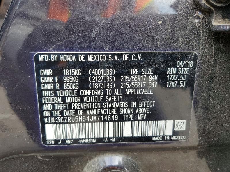 2018 HONDA HR-V EX 13