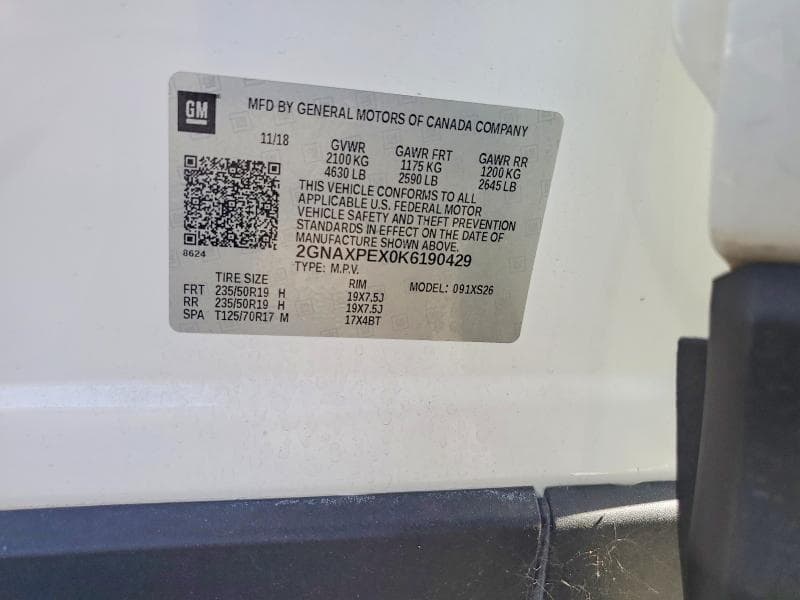 2019 CHEVROLET EQINOX PREMIER 12